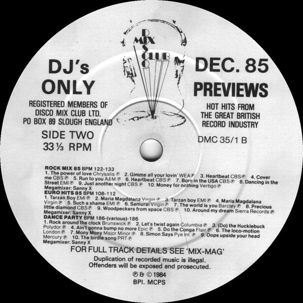 Various : December 85 - Previews (12")