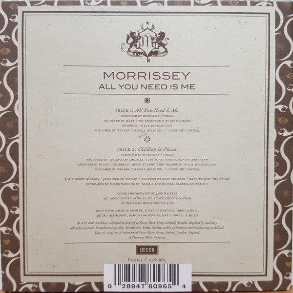 Morrissey : All You Need Is Me (CD, Single)