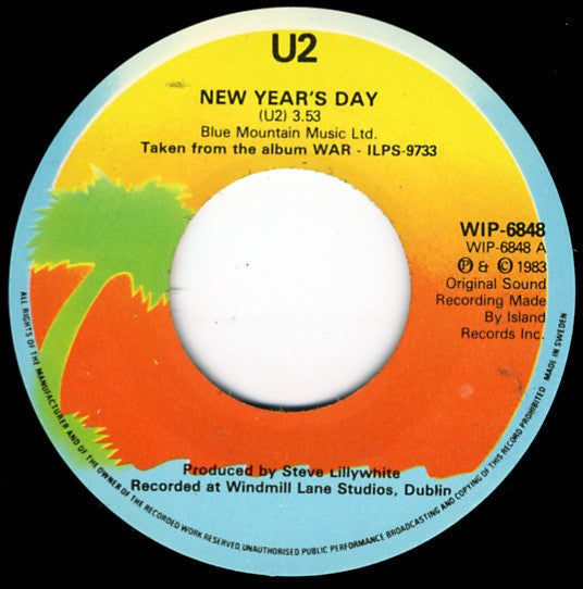 U2 : New Year's Day (7", Single)