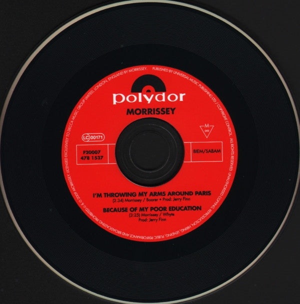 Morrissey : I'm Throwing My Arms Around Paris (CD, Single, CD1)