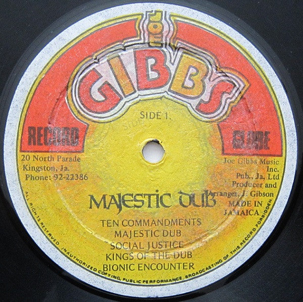 Joe Gibbs & The Professionals : Majestic Dub (LP, Album)