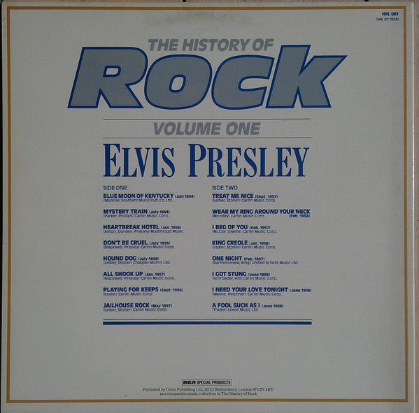 Elvis Presley : The History Of Rock (Volume One) (LP, Comp, Gat)