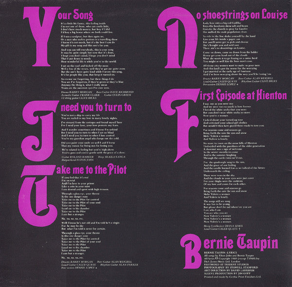 Elton John : Elton John (LP, Album, RE, Gat)