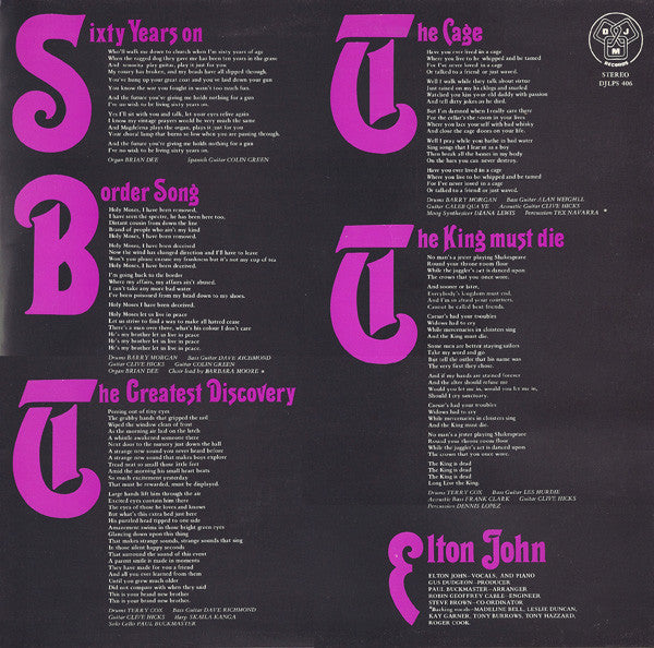 Elton John : Elton John (LP, Album, RE, Gat)