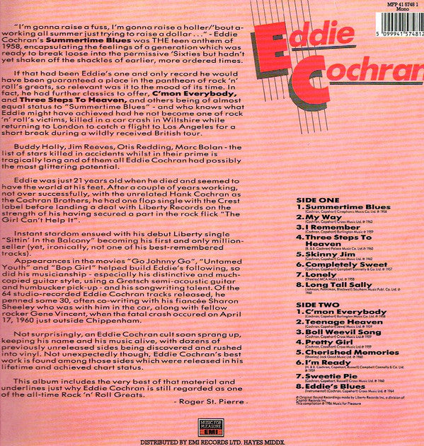 Eddie Cochran : 16 Great Tracks (LP, Comp, Mono)