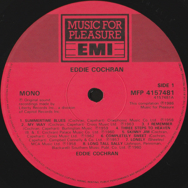 Eddie Cochran : 16 Great Tracks (LP, Comp, Mono)