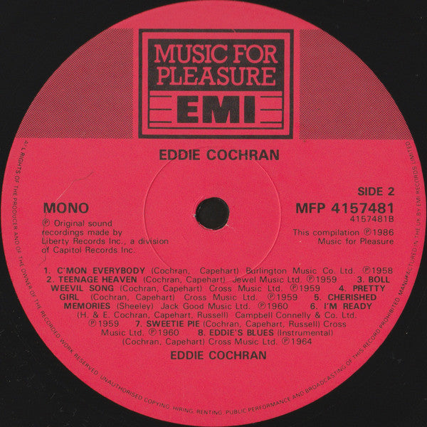Eddie Cochran : 16 Great Tracks (LP, Comp, Mono)
