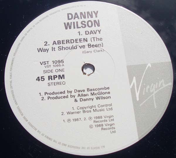 Danny Wilson (2) : Davy (The Strepzil Logic Twelve Inch) (12", Single, Ltd)