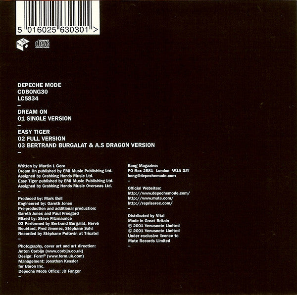 Depeche Mode : Dream On (CD, Single)