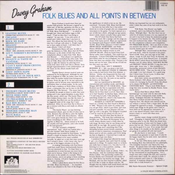 Davy Graham : Folk Blues And All Points In Between (LP, Comp)