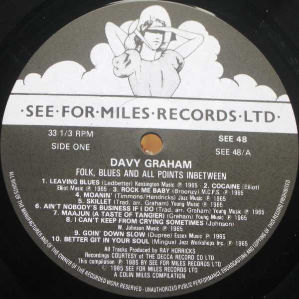 Davy Graham : Folk Blues And All Points In Between (LP, Comp)