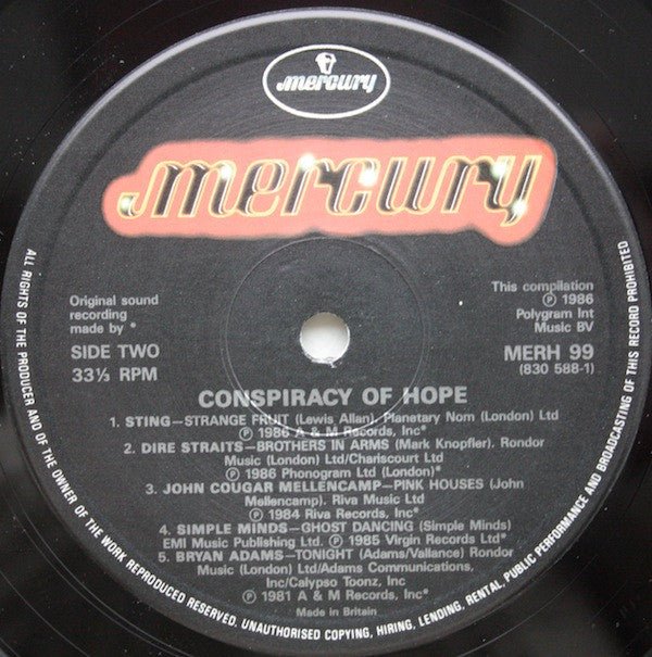 Various : Conspiracy Of Hope (LP, Comp)