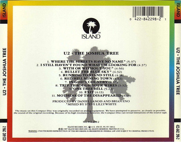 U2 : The Joshua Tree (CD, Album, RE, RM)