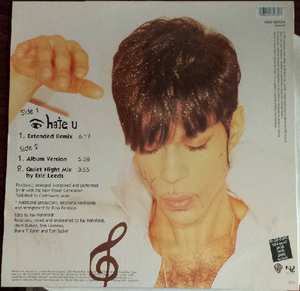 The Artist (Formerly Known As Prince) : I Hate U (The Hate Experience) (12", Maxi)