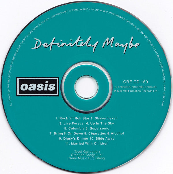 Oasis (2) : Definitely Maybe (CD, Album, Dam)