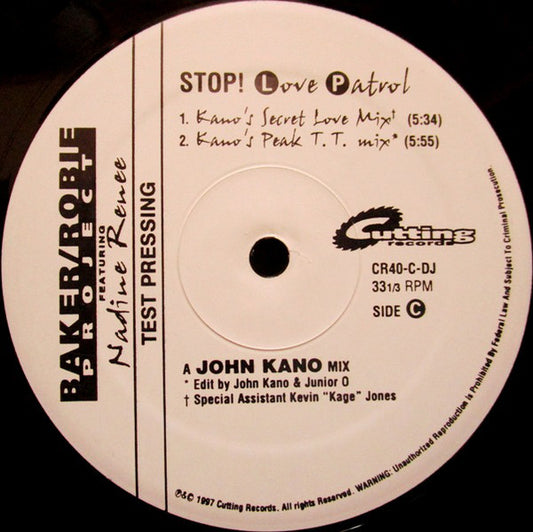Baker / Robie Project : Stop! Love Patrol (12", TP)