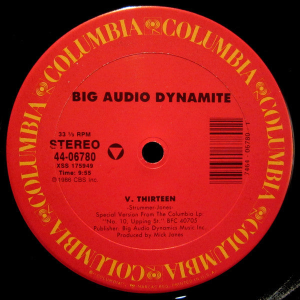 Big Audio Dynamite : V. Thirteen (Remix) (12", Single)