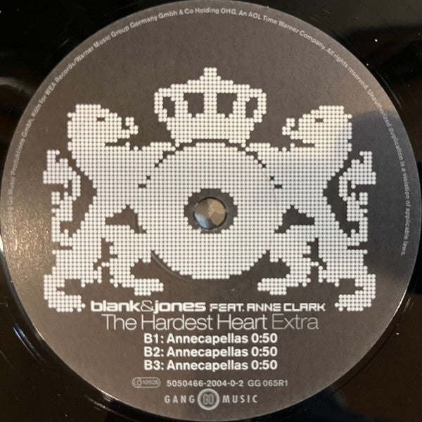 Blank & Jones Feat. Anne Clark : The Hardest Heart (Extra) (Part 3) (12")