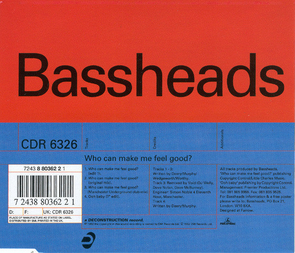 Bassheads : Who Can Make Me Feel Good? (CD, Single)