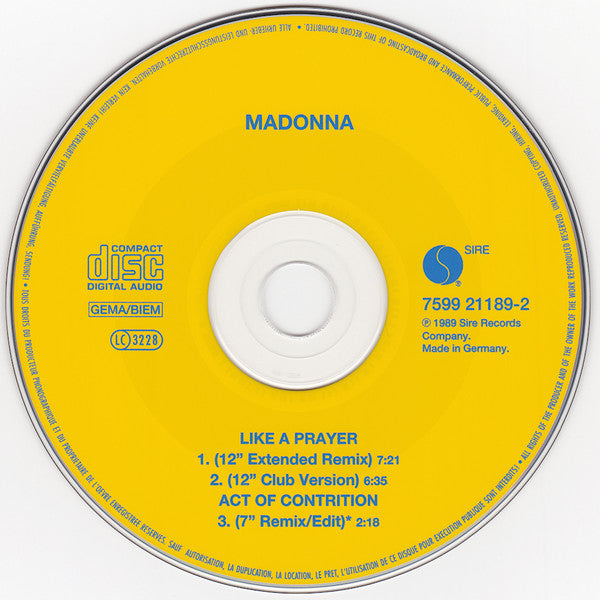 Madonna : Like A Prayer (CD, Single, RE)